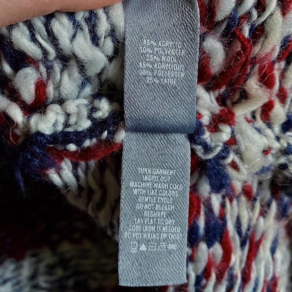 Aerie Oversized Southwestern/Aztec Sweater Poncho - Picture 6 of 8